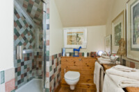 The shower is very spacious.